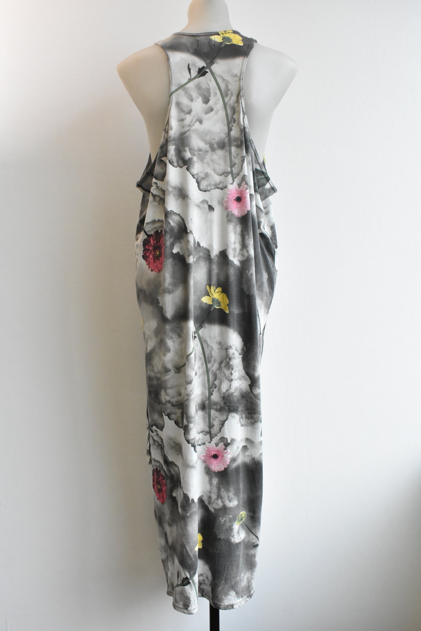 Cheap Monday charcoal printed maxi dress, size extra-small