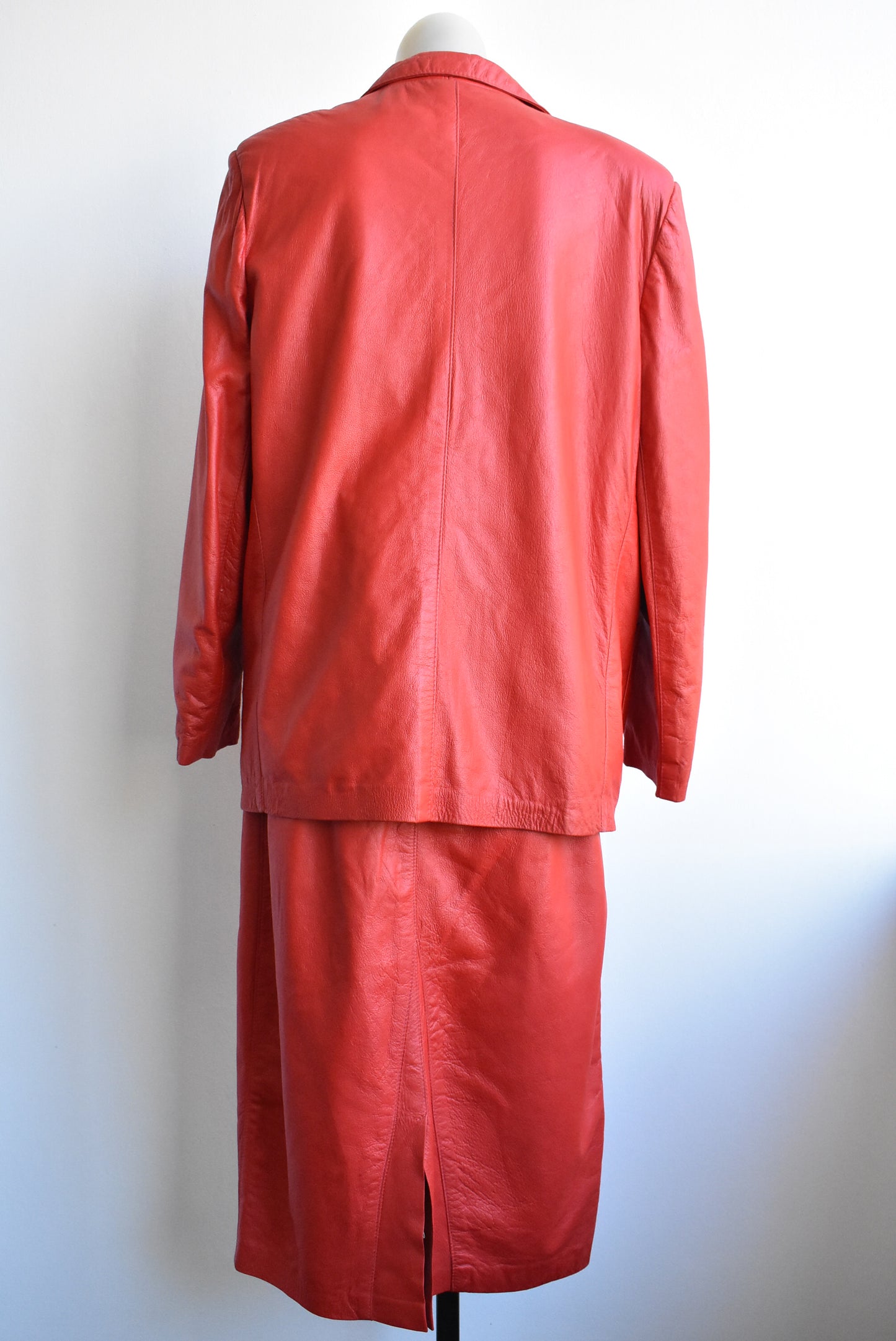 Retro Skin Deep handcrafted red leather 2 piece, NZ Made, M/L
