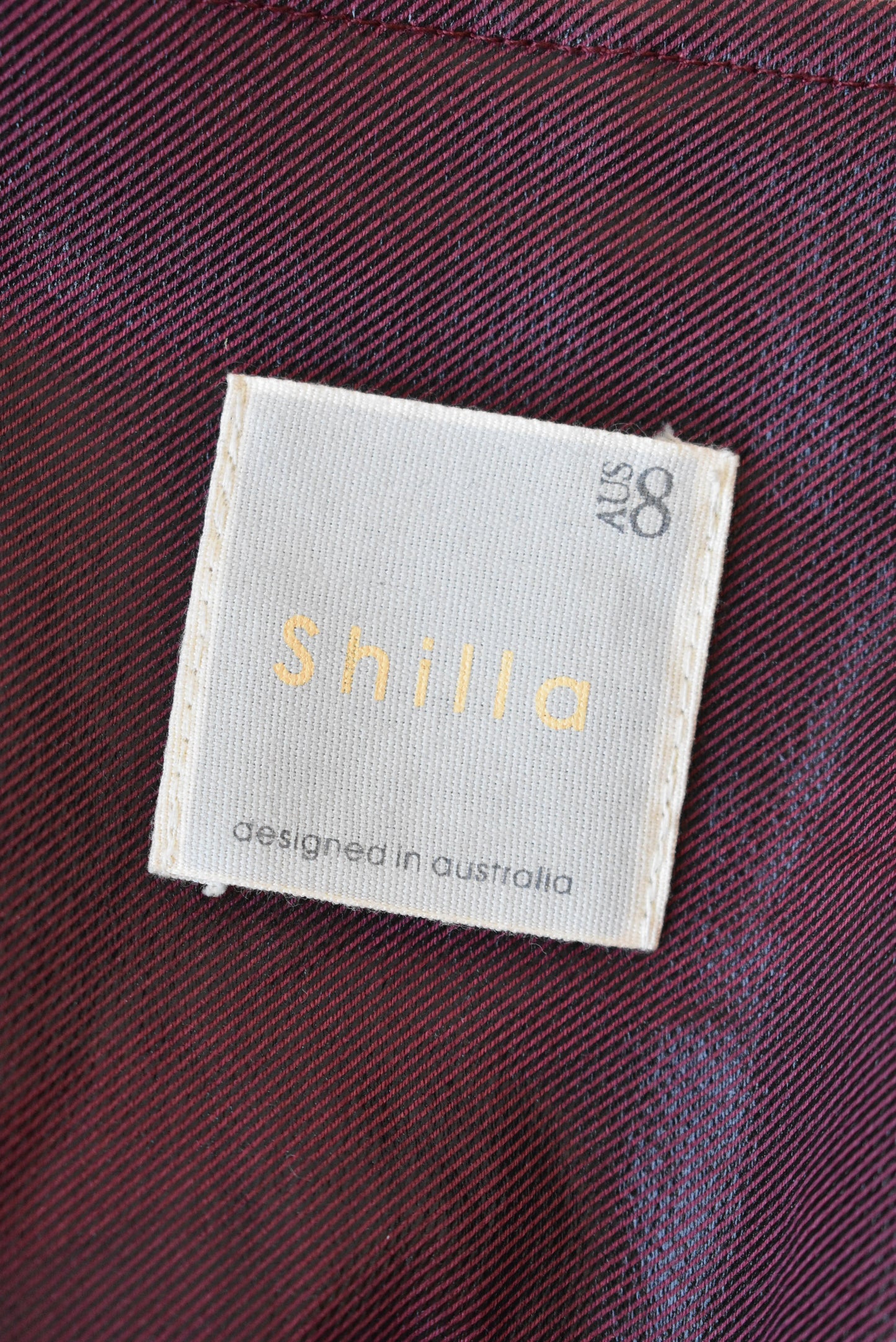 Shilla red faux-leather crop jacket, size 8