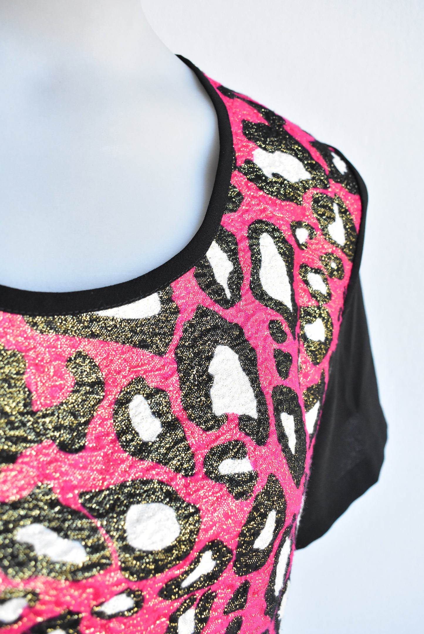 Erina Emery pink leopard print top, size 8