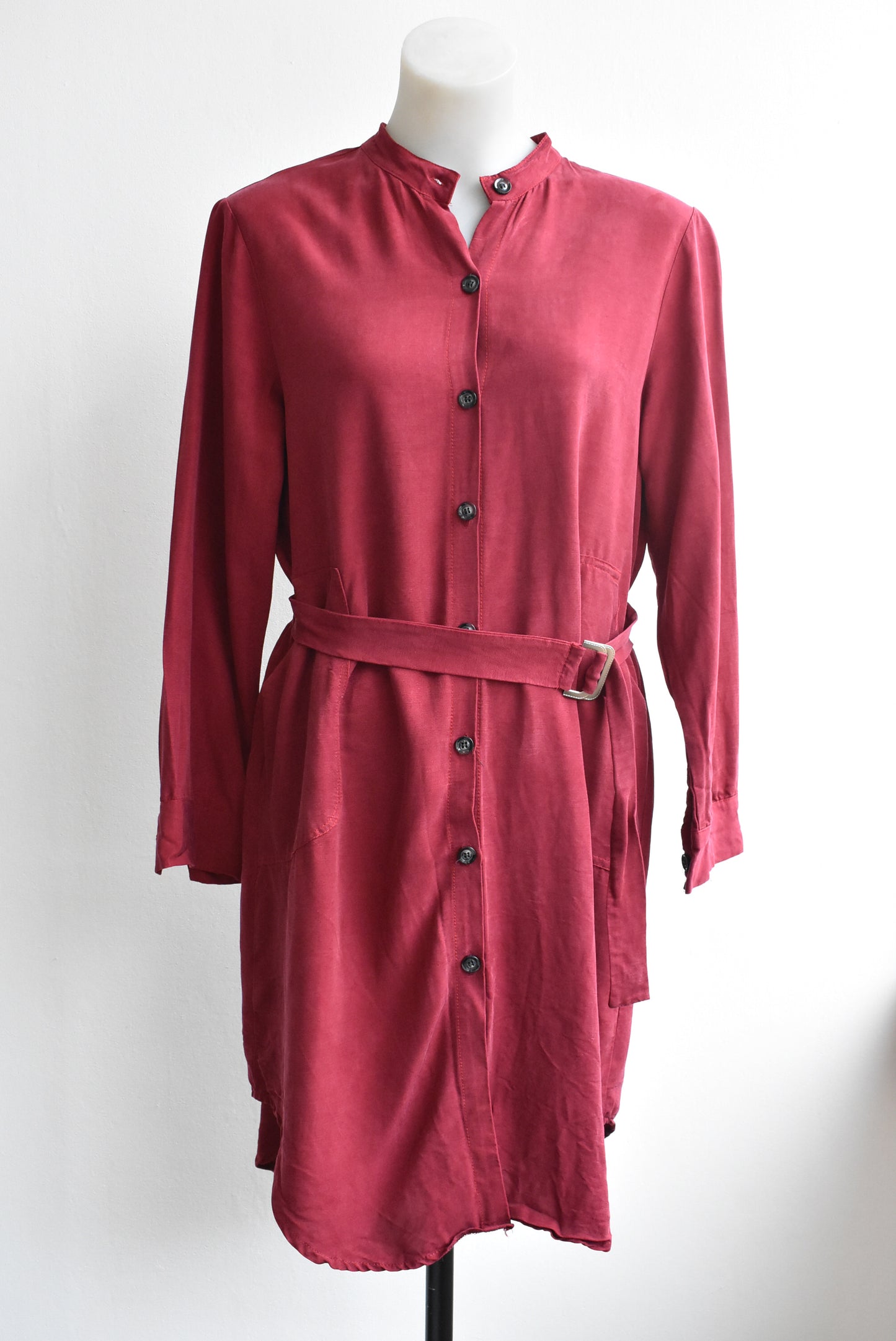 MJS red belted robe/dress, size L