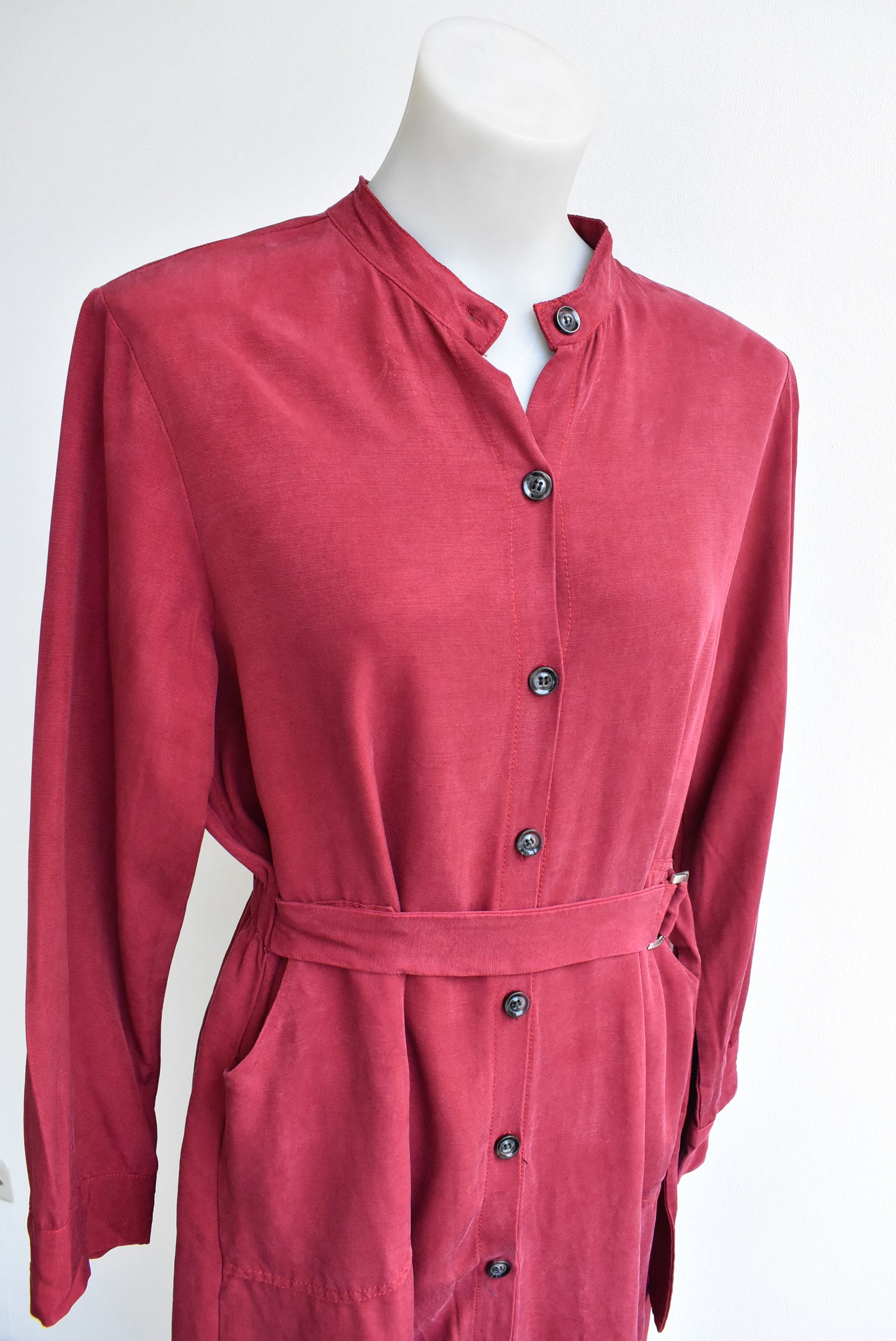 MJS red belted robe/dress, size L