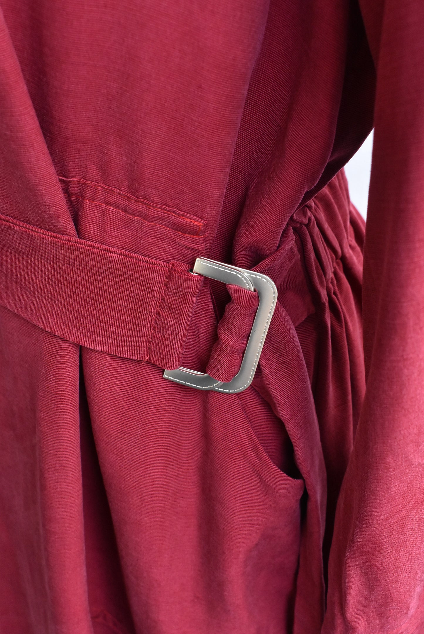 MJS red belted robe/dress, size L