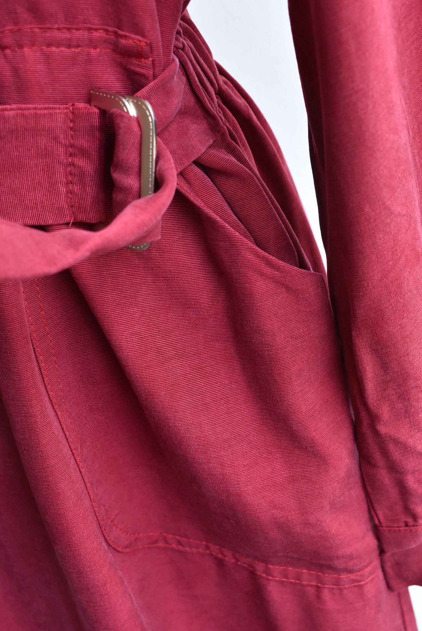 MJS red belted robe/dress, size L