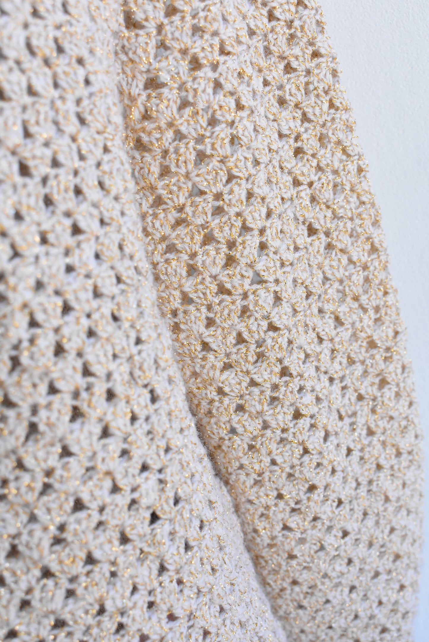 Retro crochet sparkly cardigan, M