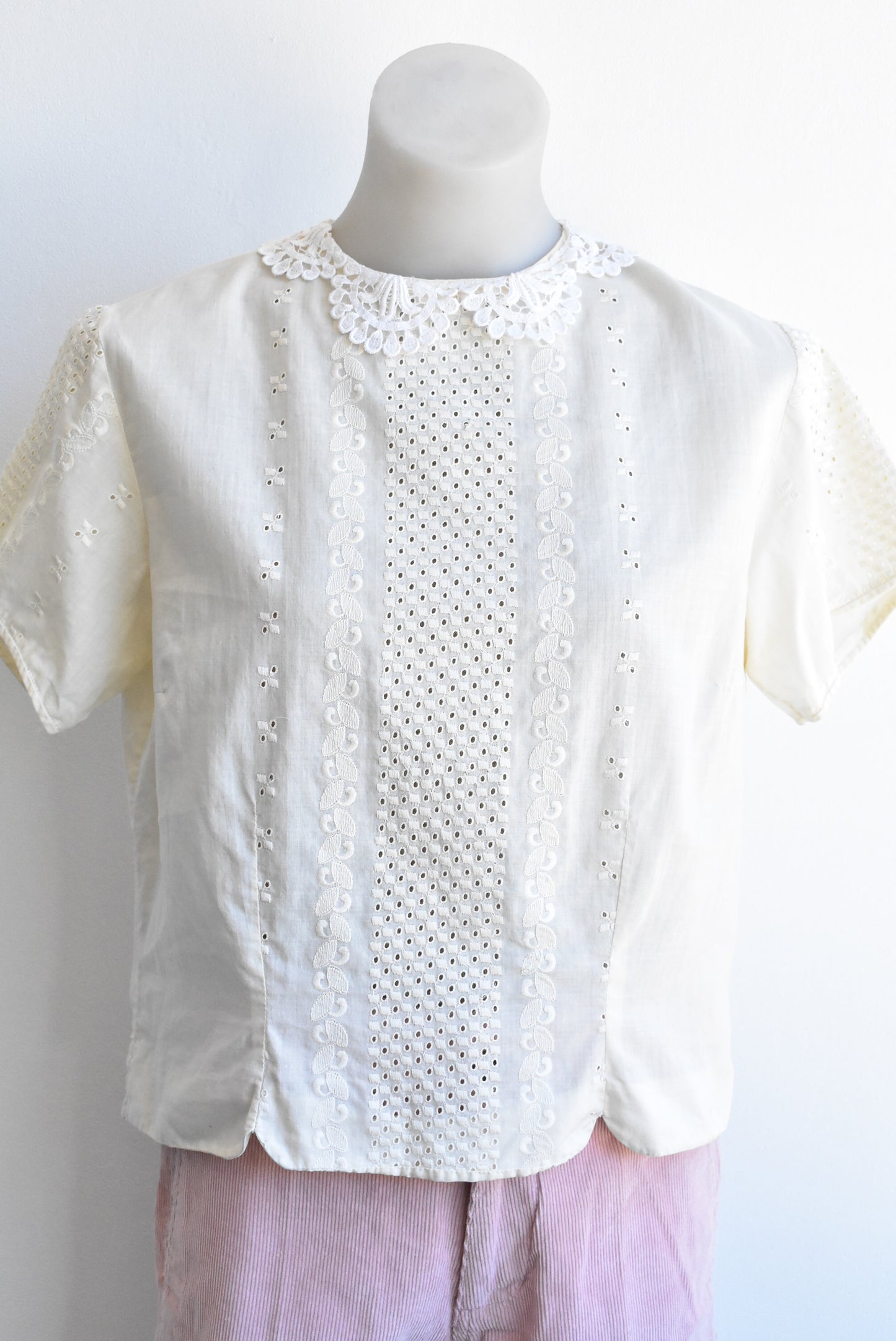 Vintage embroidered eyelet blouse