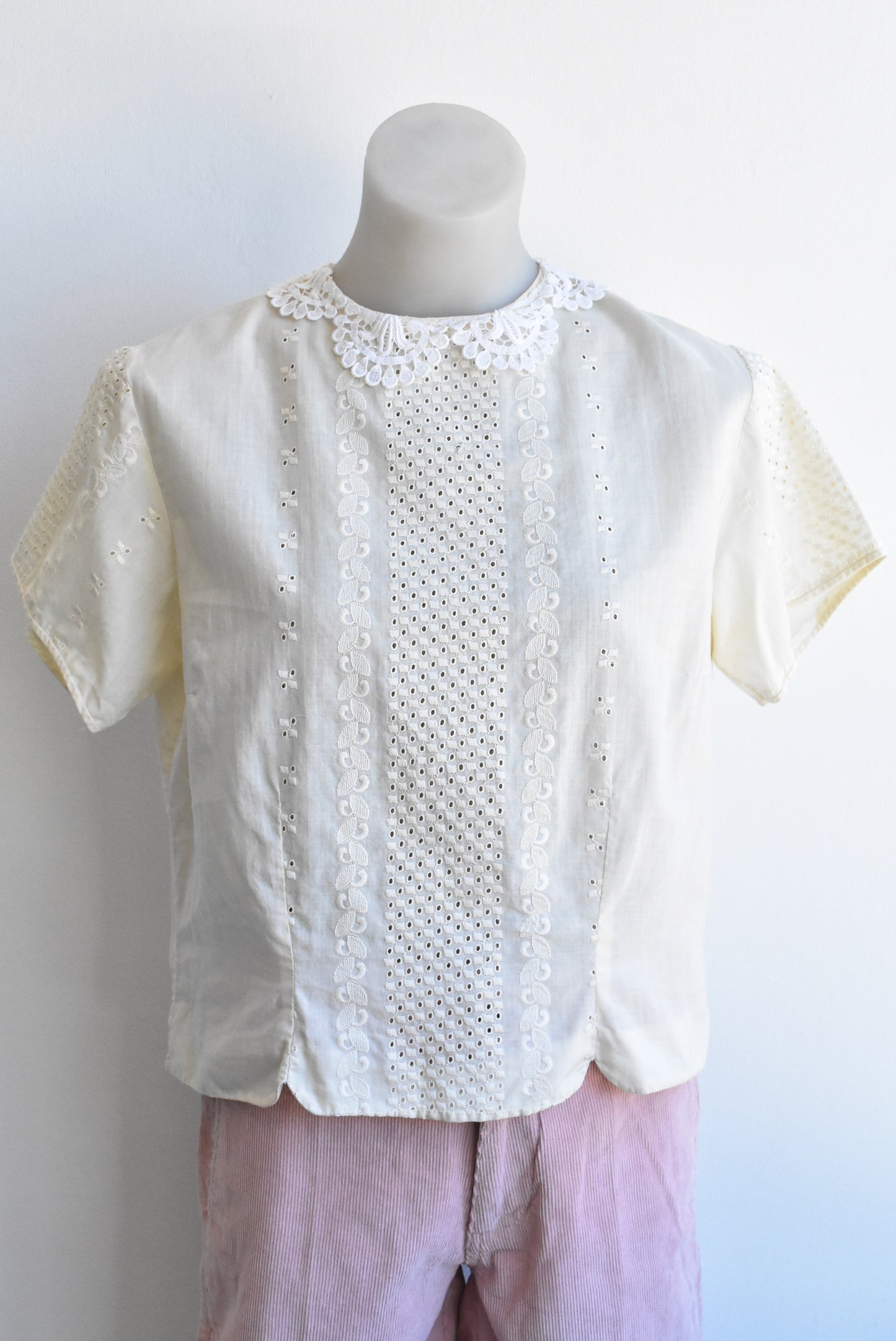 Vintage embroidered eyelet blouse
