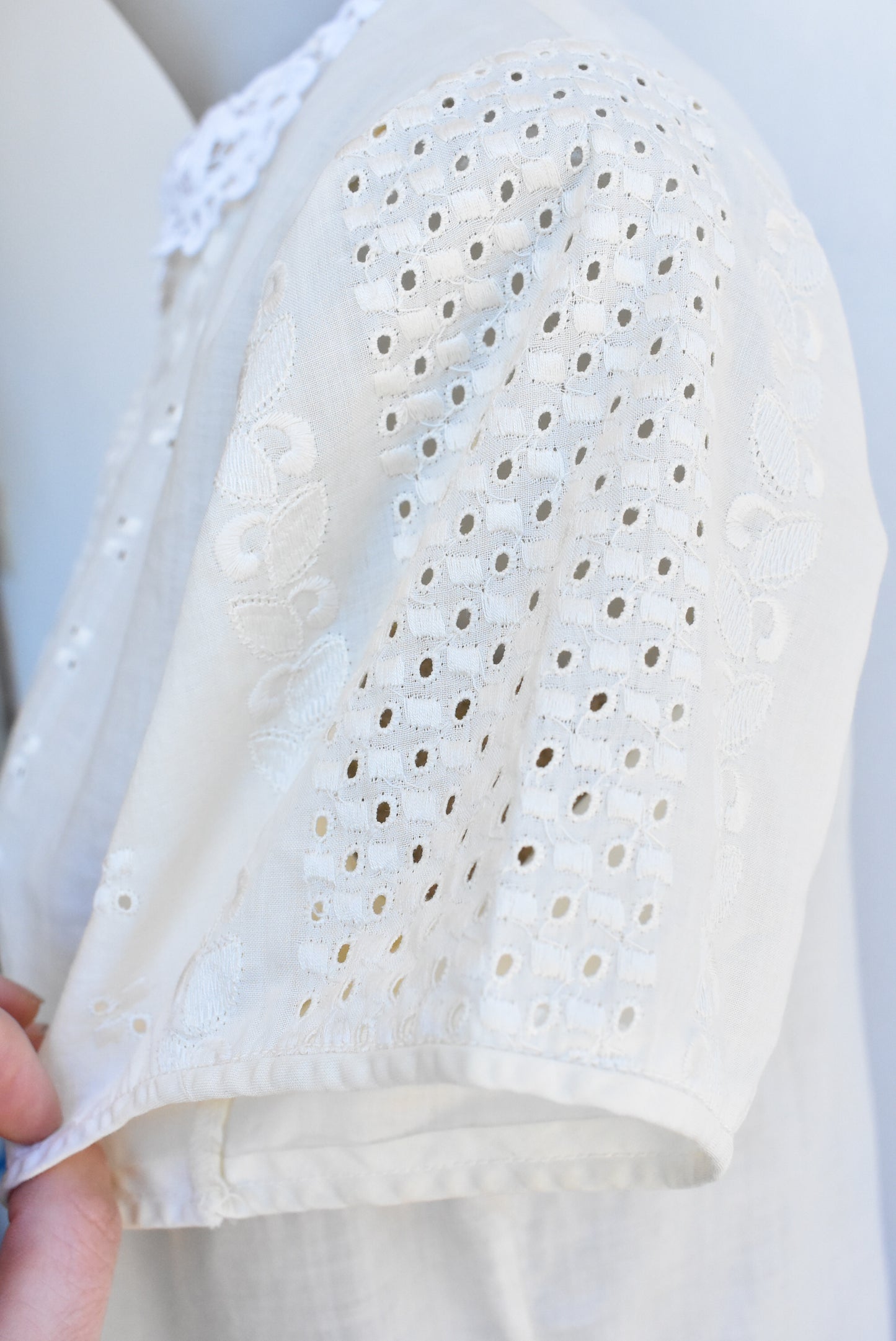 Vintage embroidered eyelet blouse