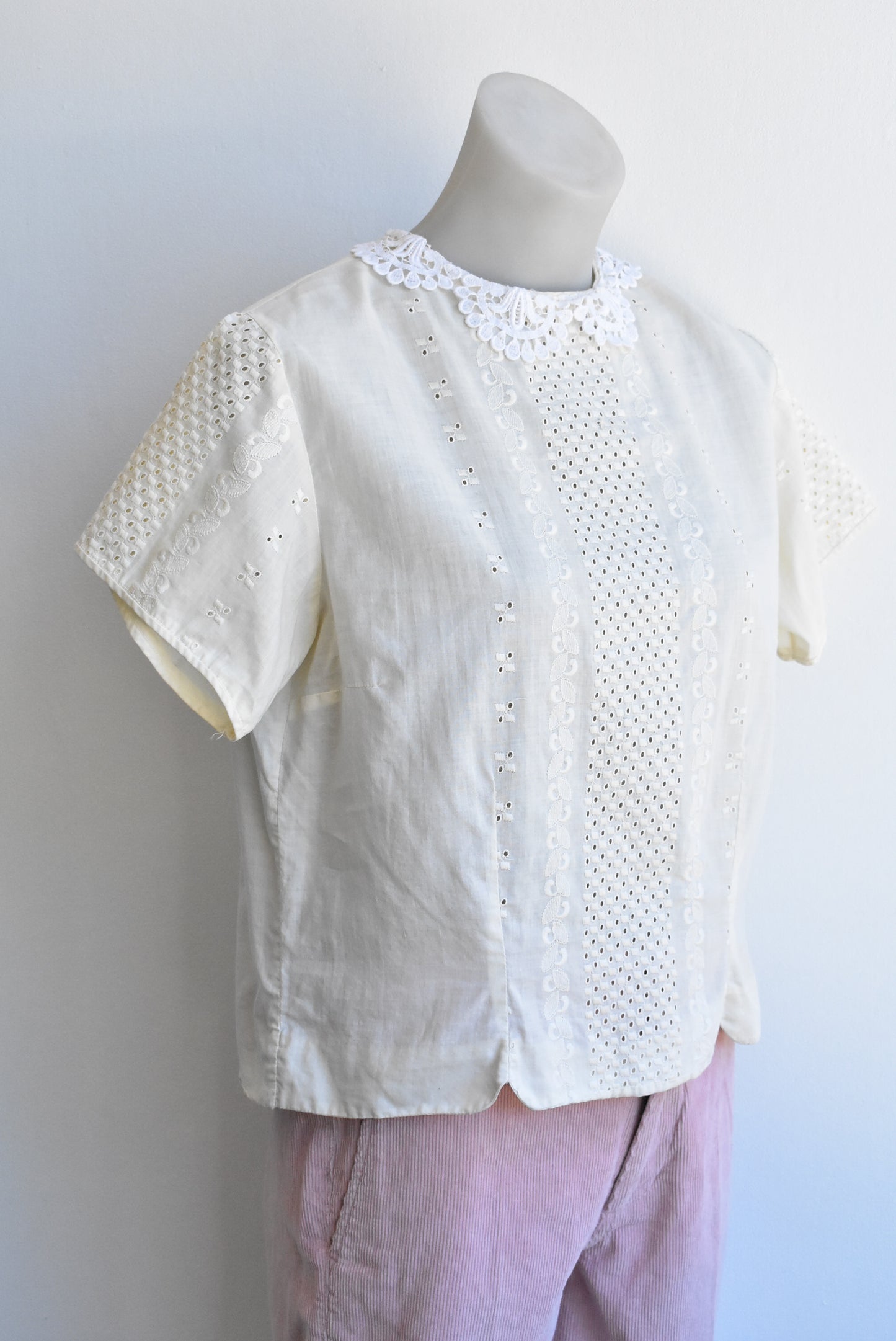 Vintage embroidered eyelet blouse