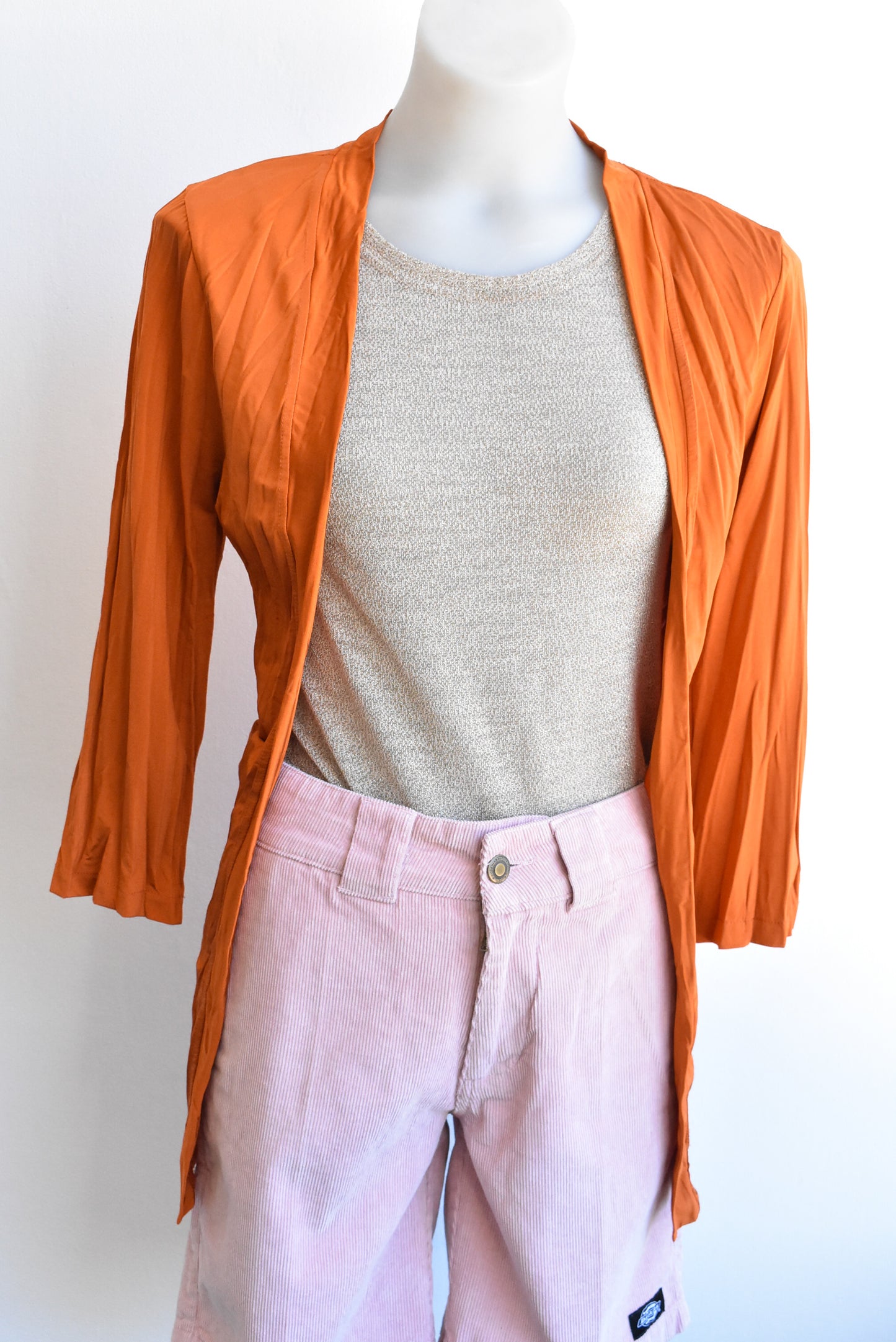 Vssp metallic orange 3/4 sleeve top, size 12
