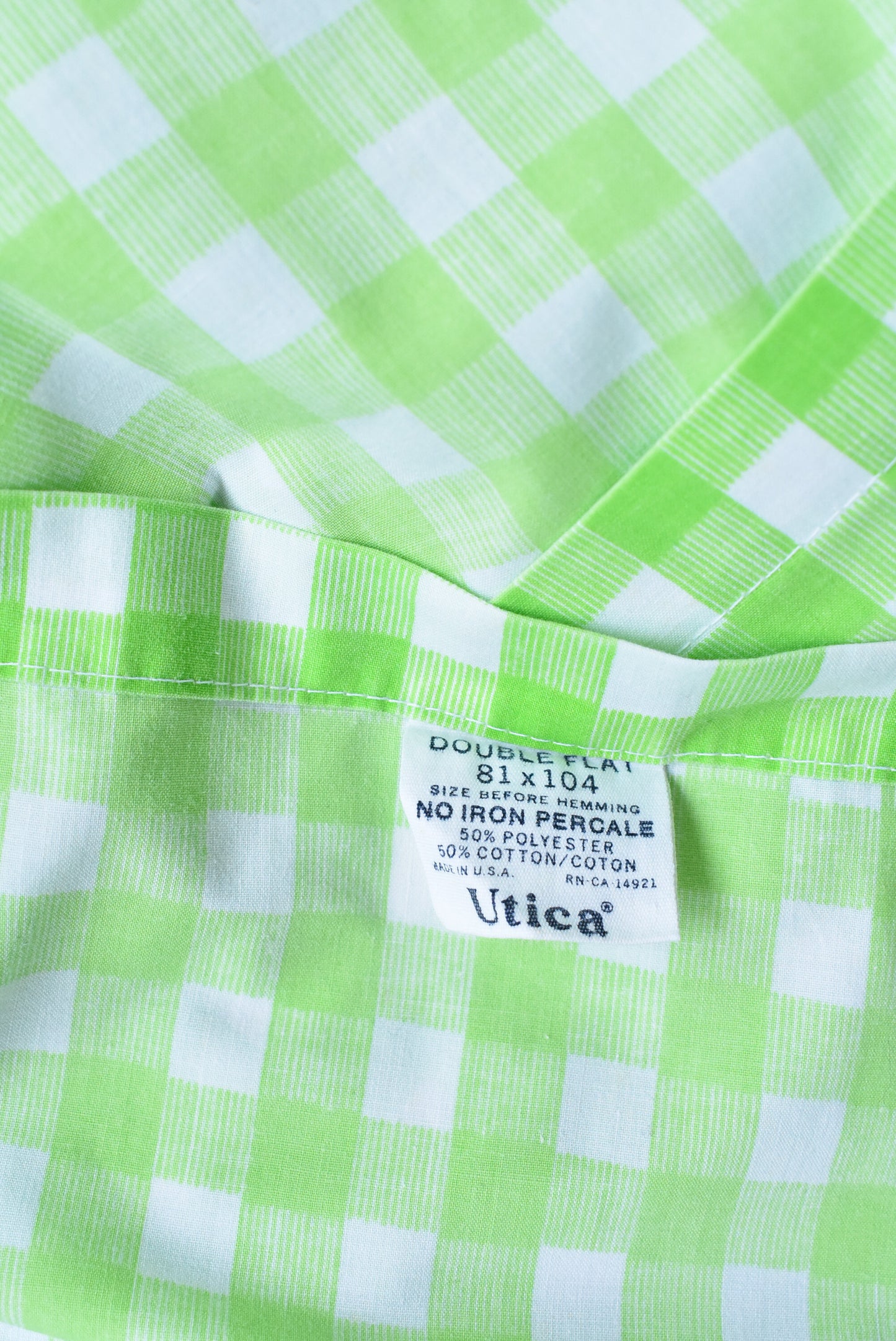 Retro USA gingham double flat sheet