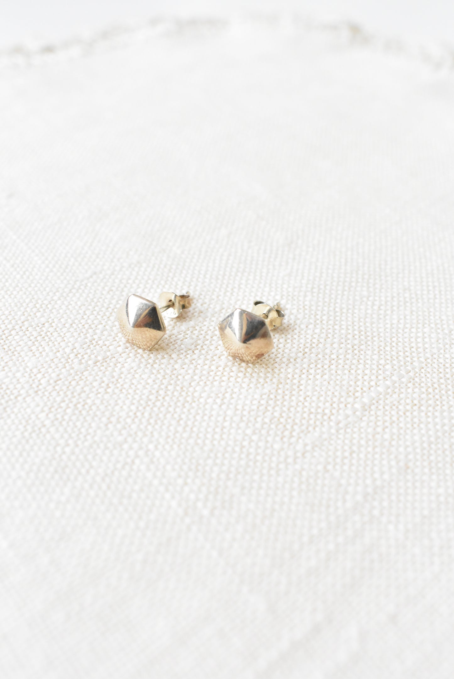 Sterling silver hexagon stud earrings