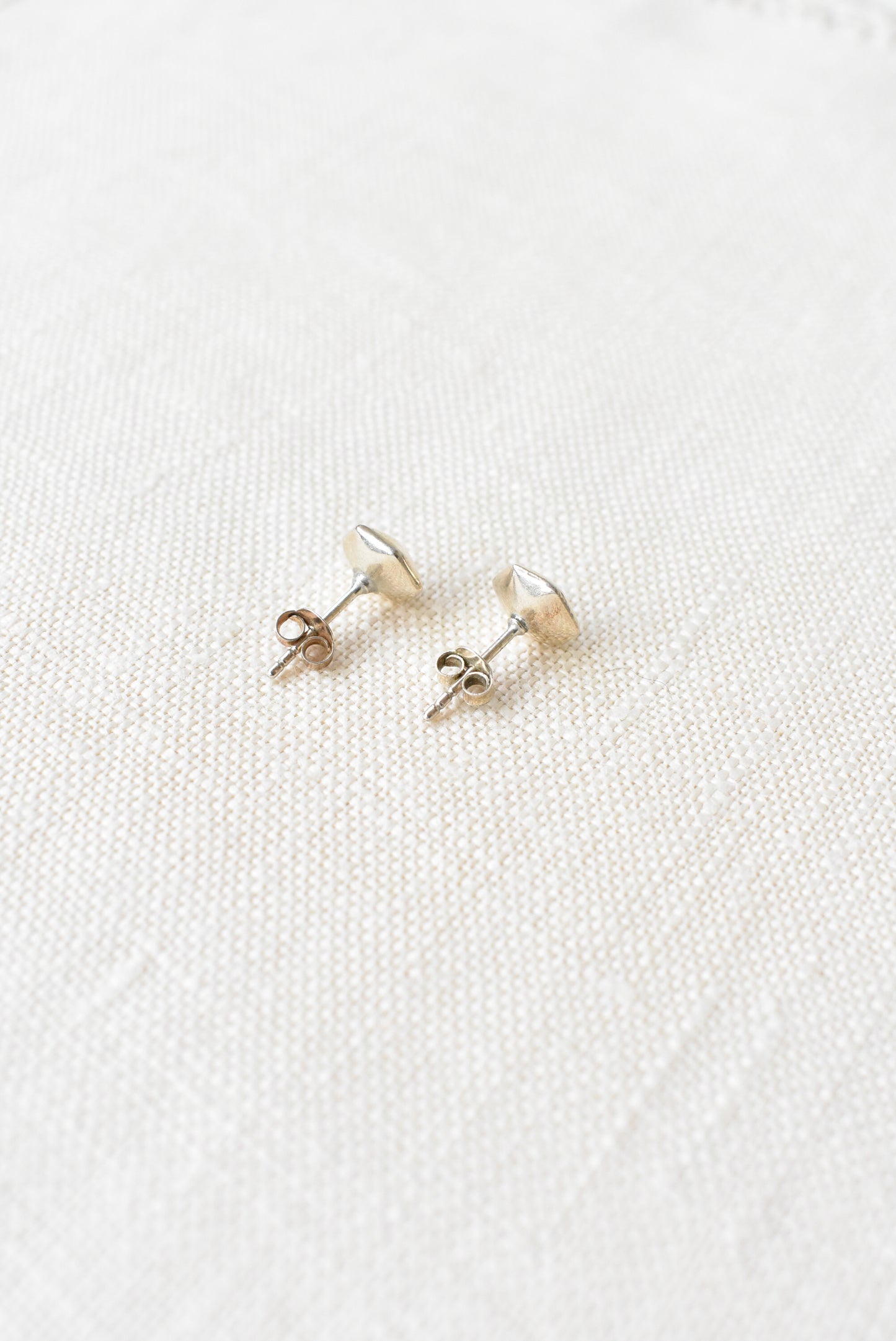 Sterling silver hexagon stud earrings