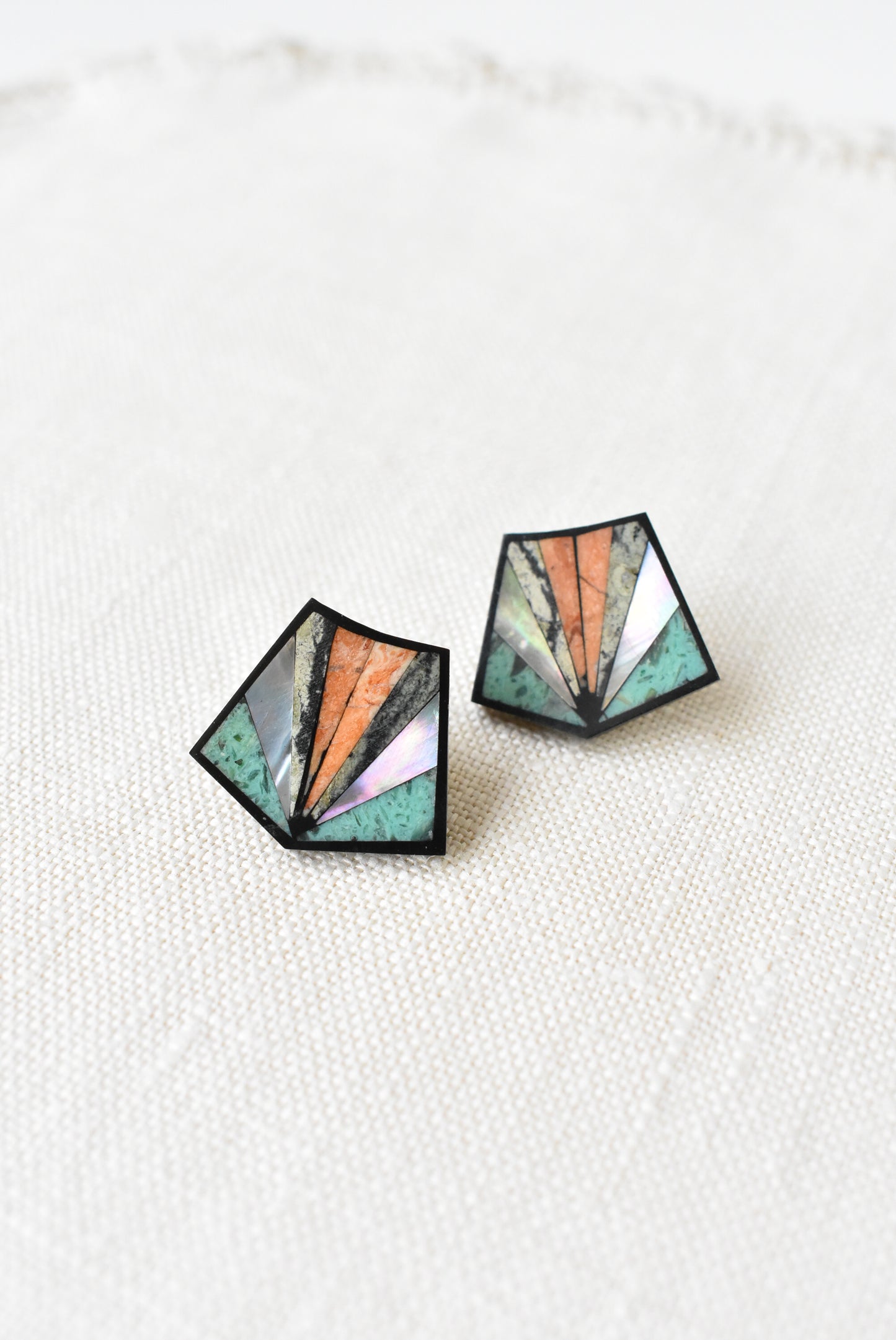 Kaleidoscope patterned stud earrings