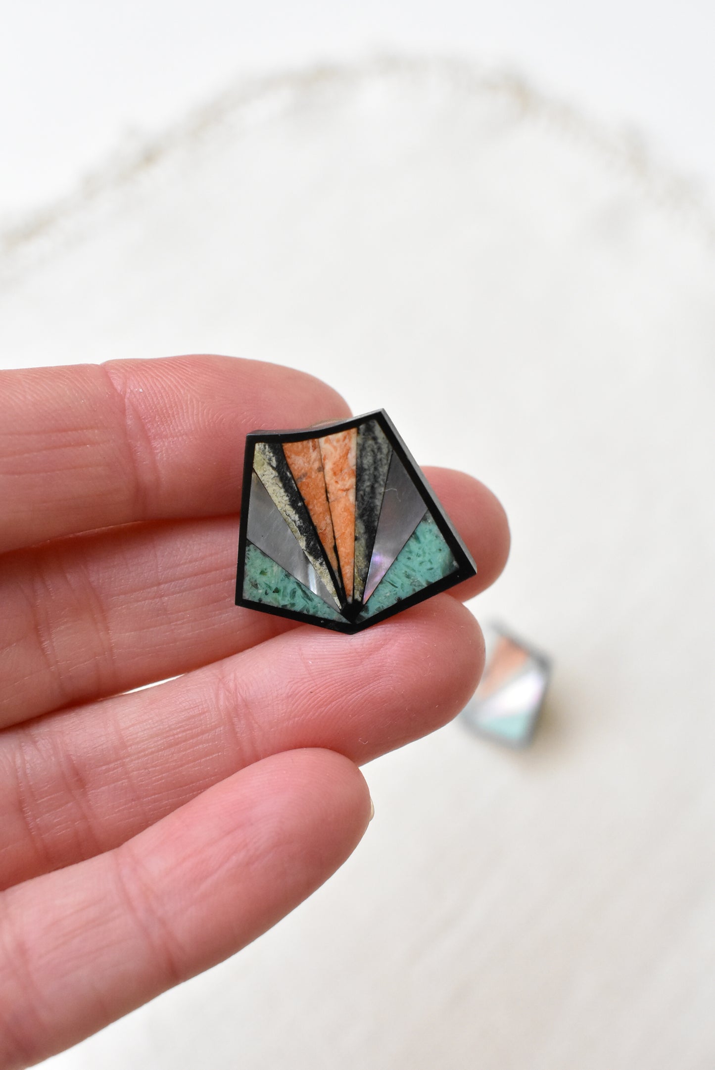 Kaleidoscope patterned stud earrings