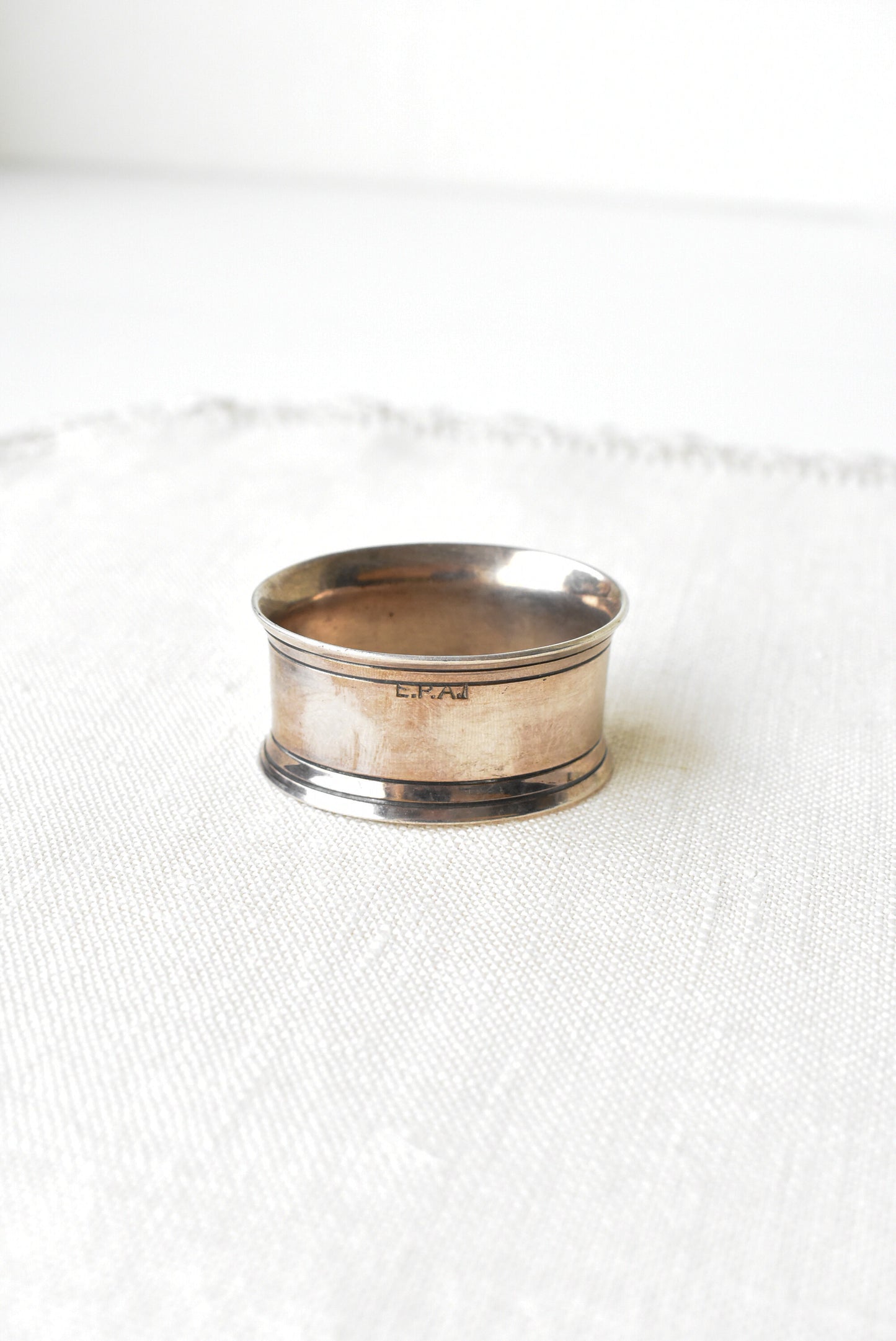Silver coloured napkin holder