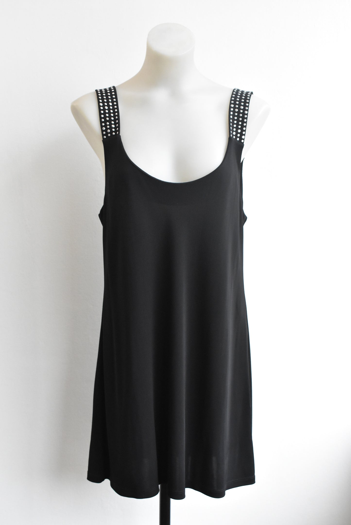 Ashley Fogel black studded strap top, size 16
