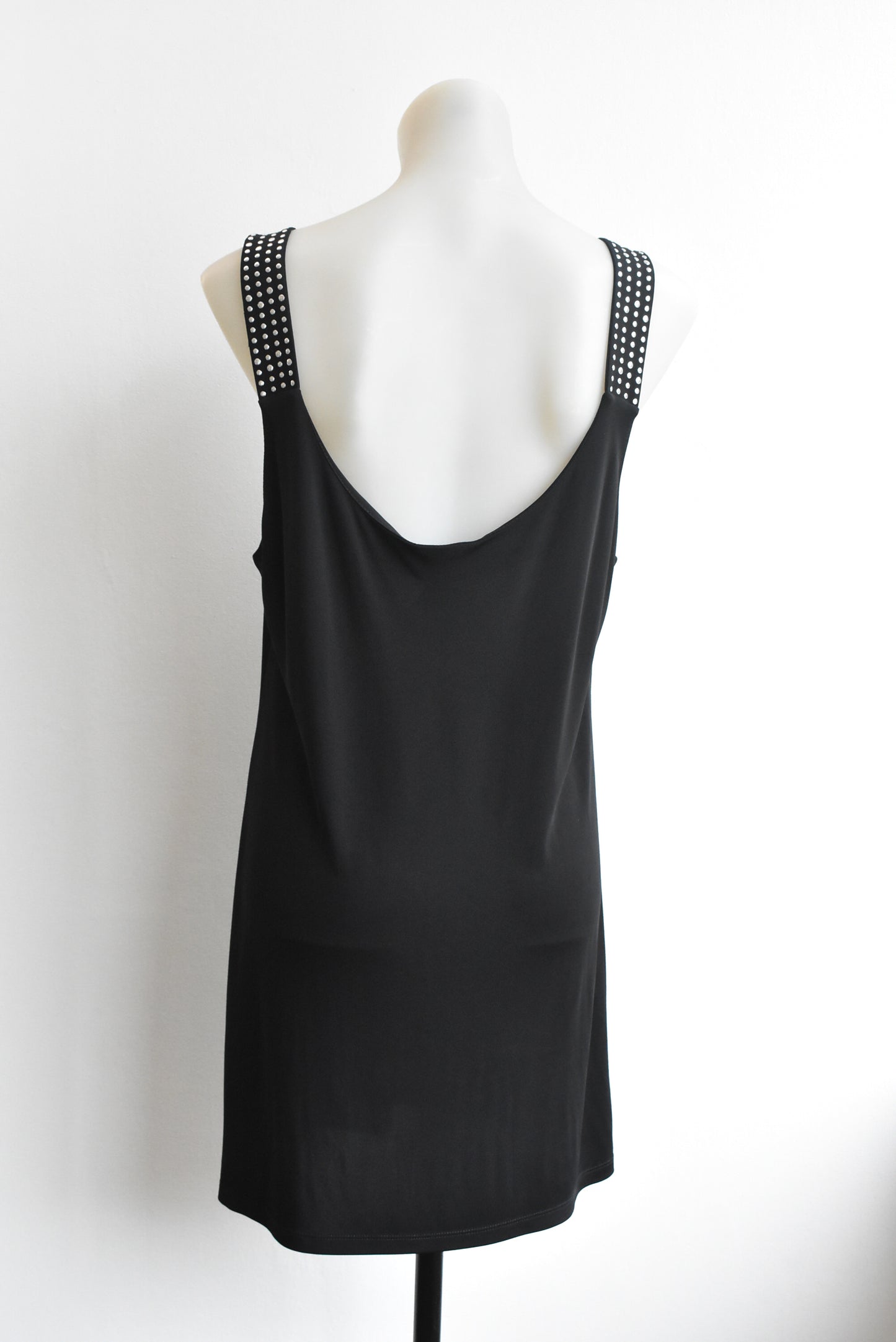 Ashley Fogel black studded strap top, size 16