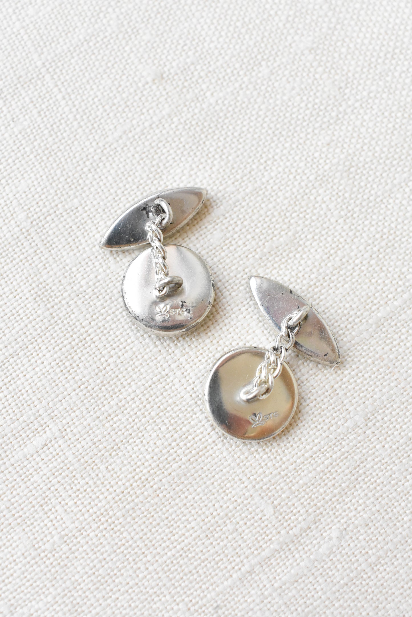 Paua shell and silver cufflinks