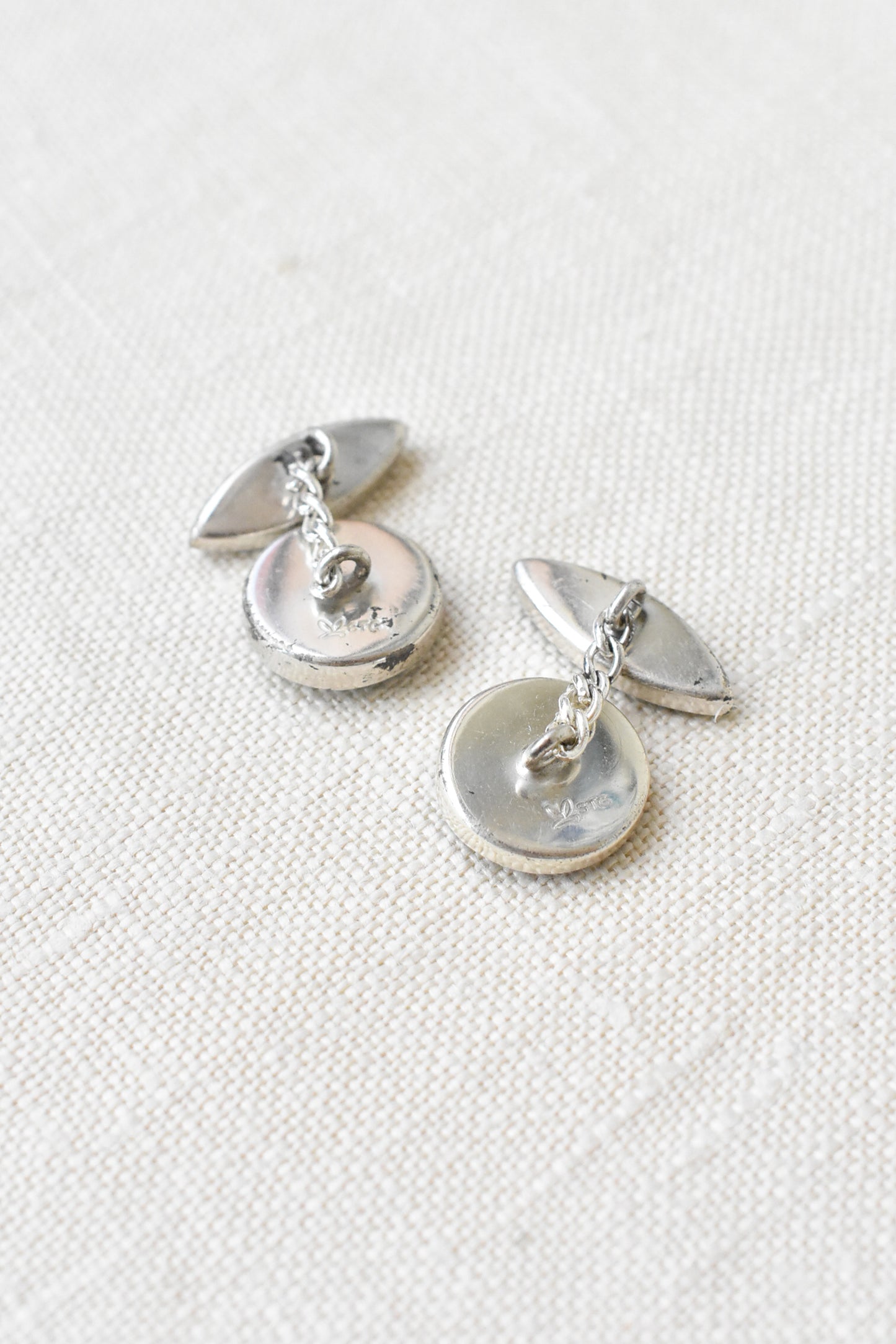 Paua shell and silver cufflinks