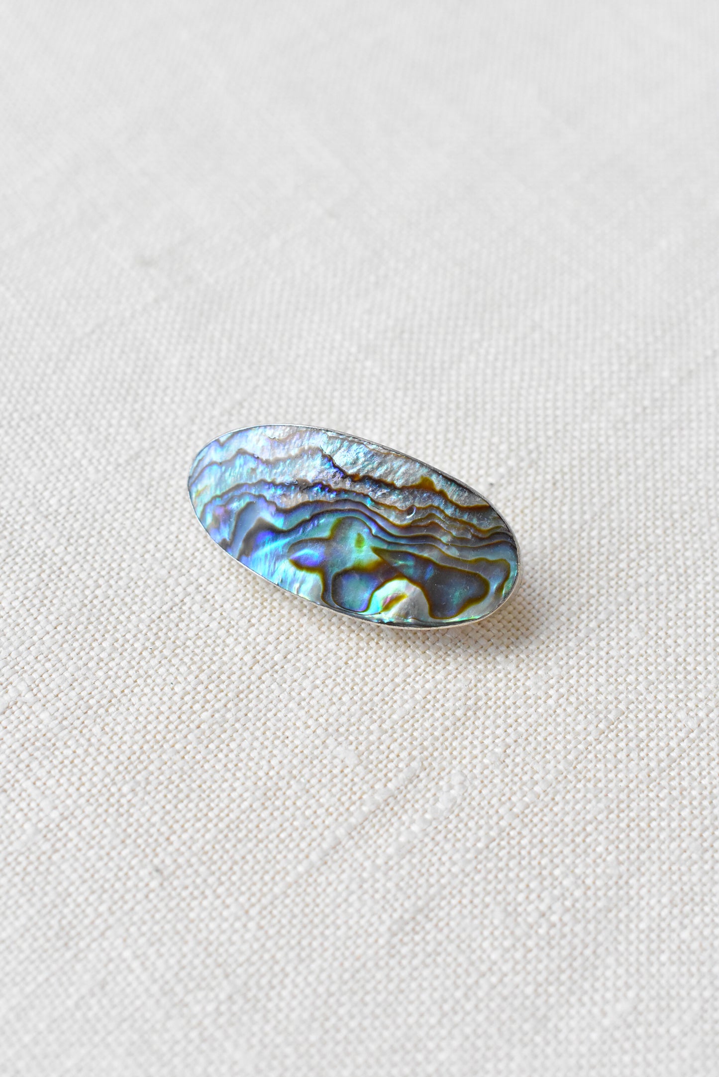 Vintage sterling silver paua brooch