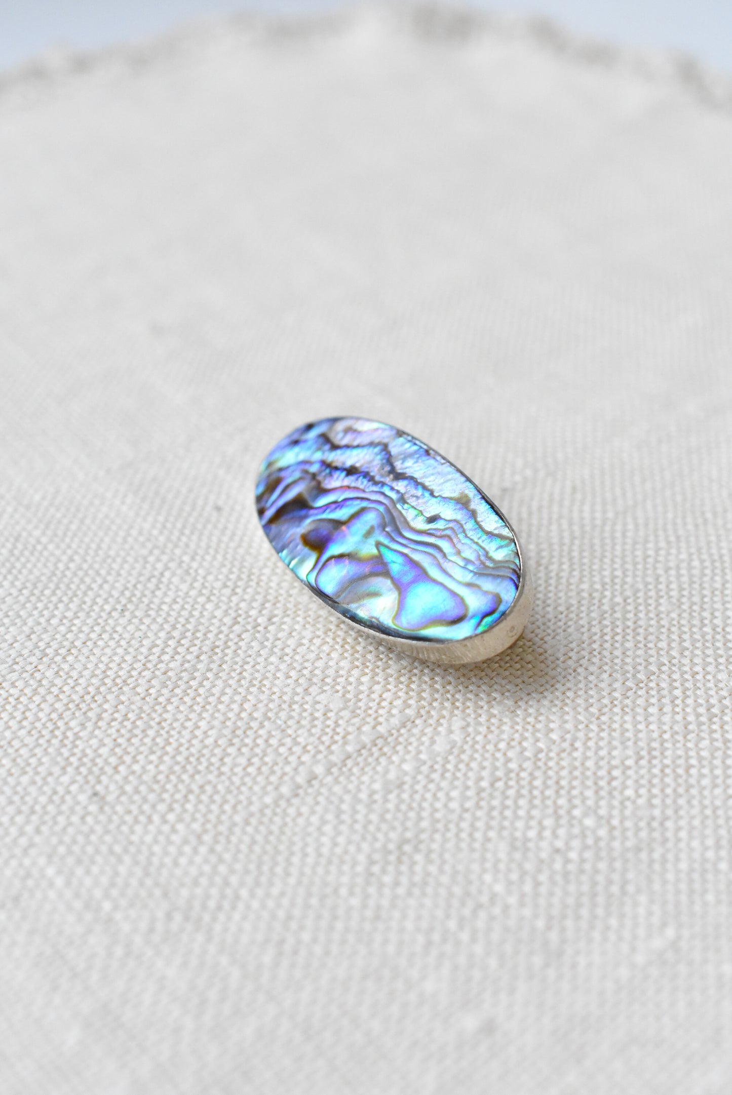 Vintage sterling silver paua brooch