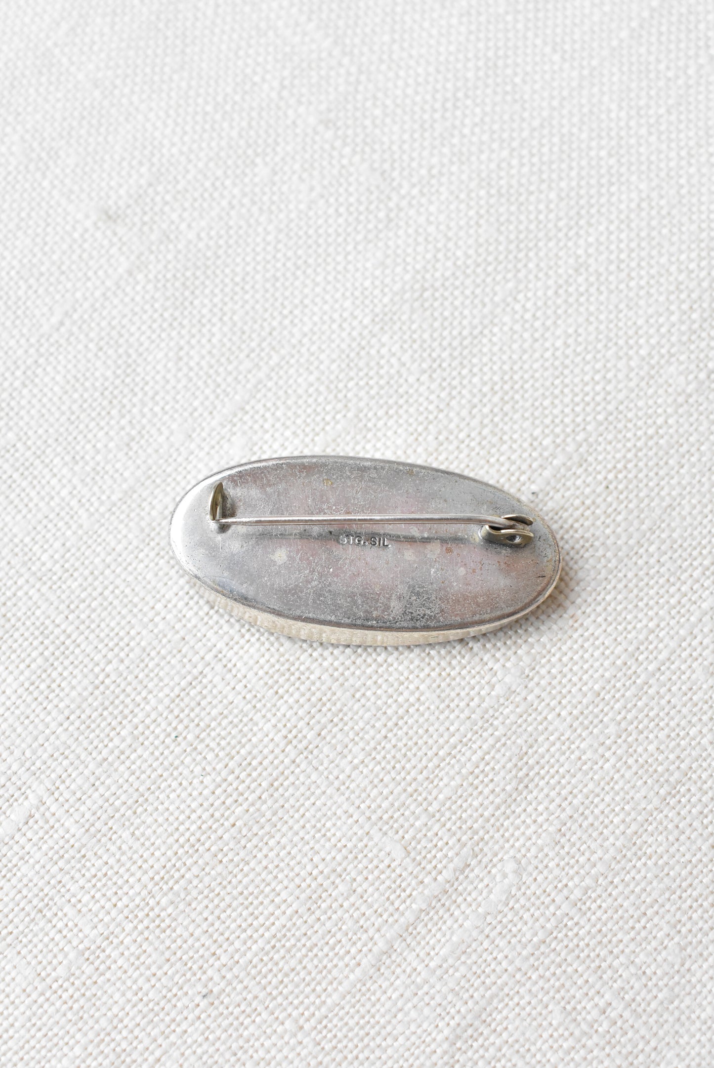 Vintage sterling silver paua brooch
