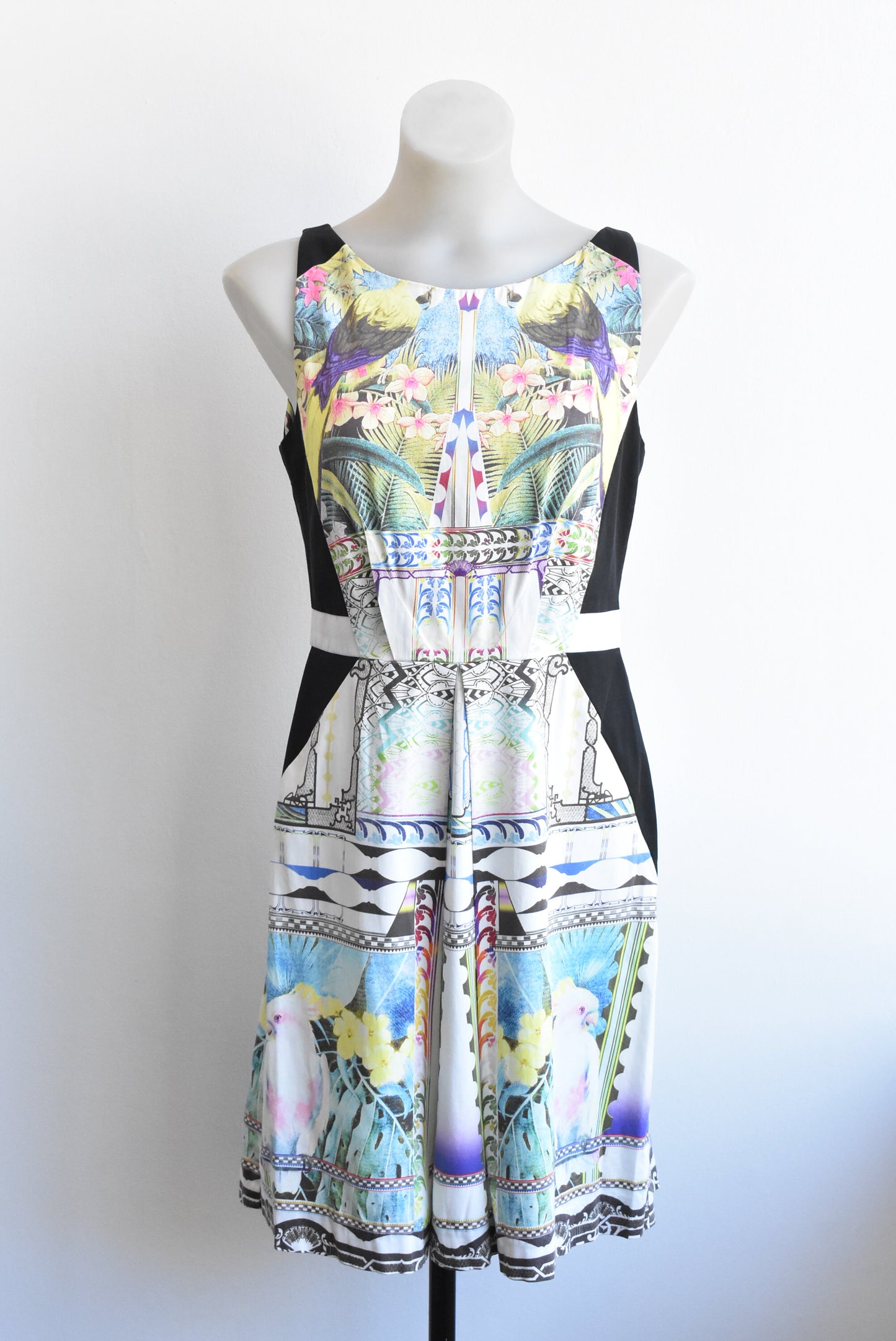 Veronika Maine multi-patterned sleeveless dress, size S