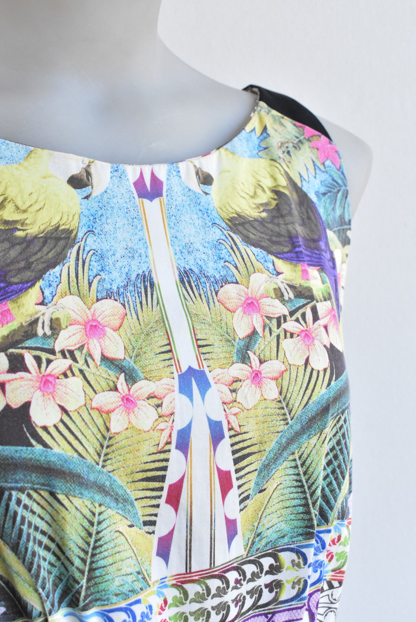 Veronika Maine multi-patterned sleeveless dress, size S