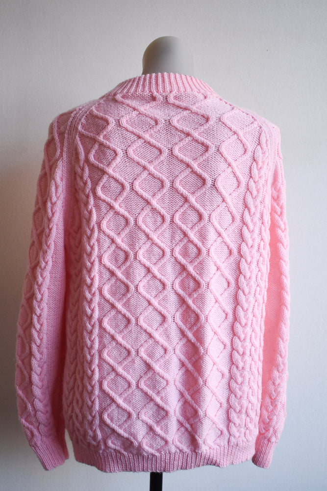 Handmade acrylic jumper cable design pink M