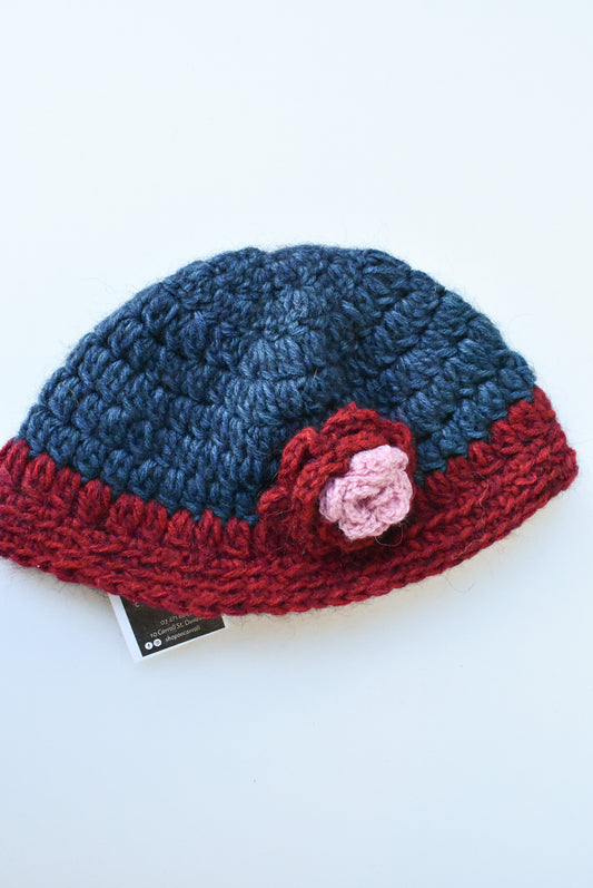 Handmade crochet flower hat