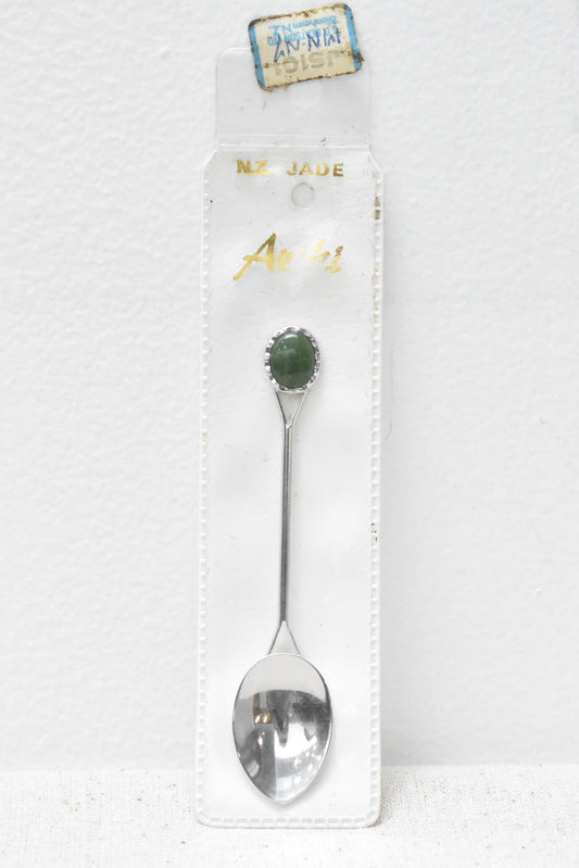 Vintage kiwiana teaspoon with NZ jade