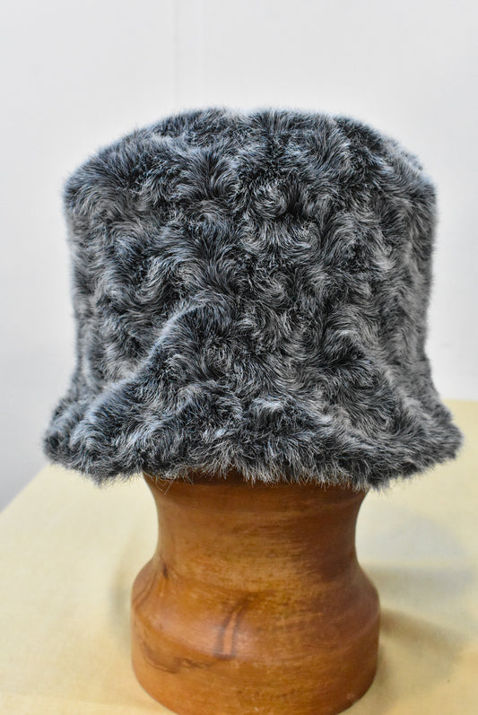 Fluffy grey hat