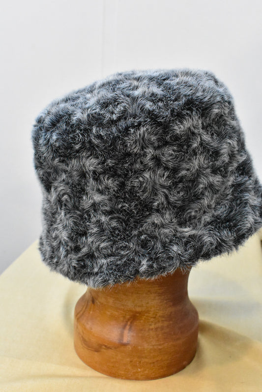 Fluffy grey hat