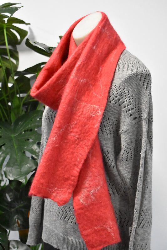 Red felt scarf