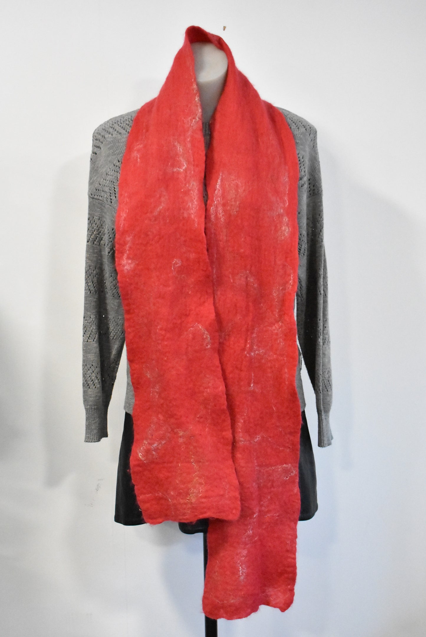 Red felt scarf