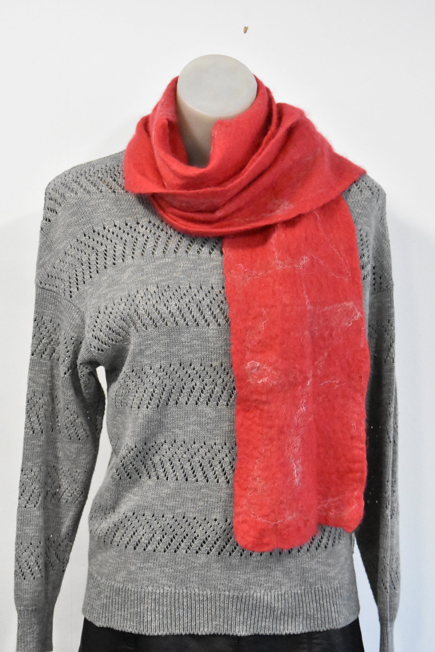 Red felt scarf