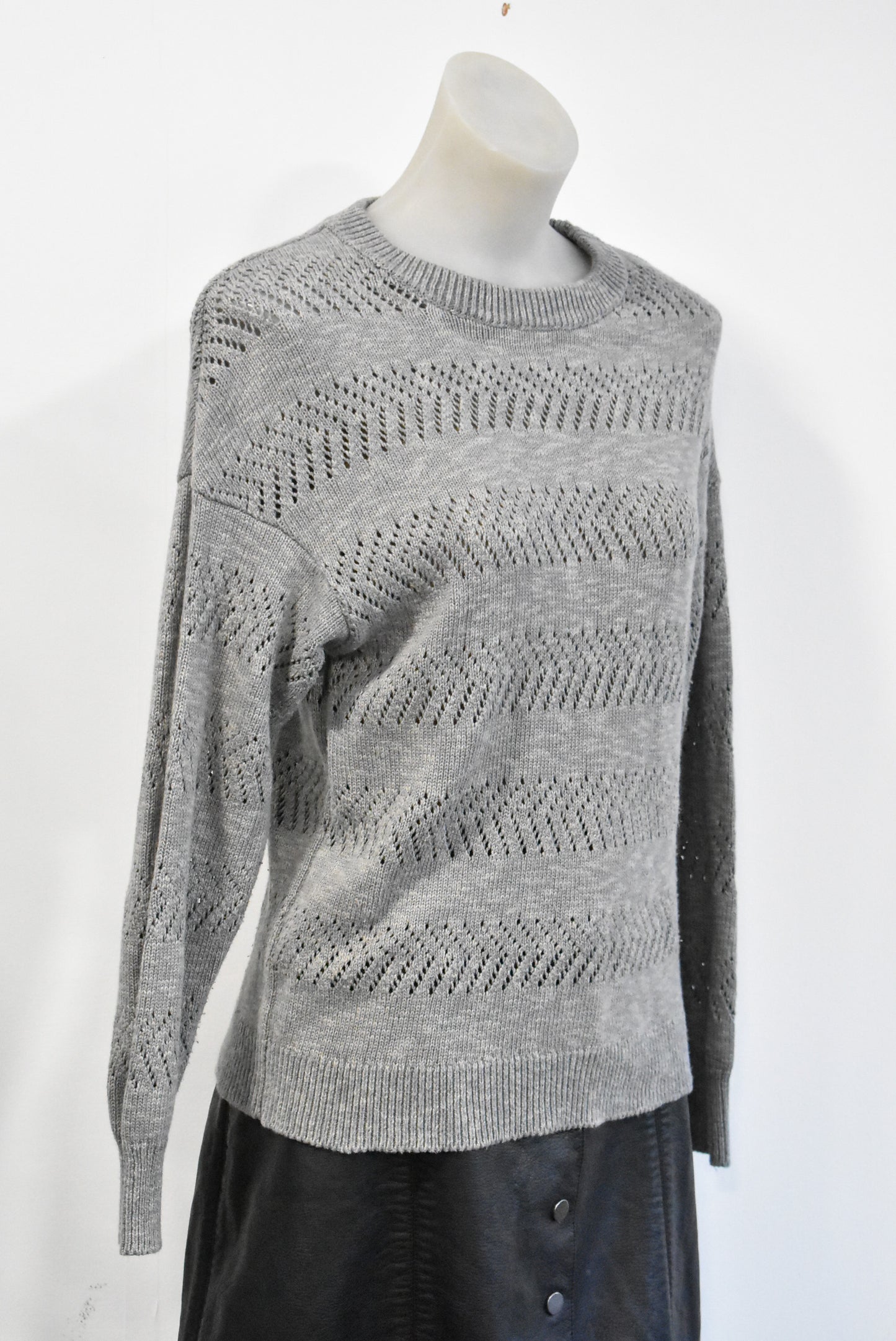 Swanndri grey cotton blend knit jumper, 8