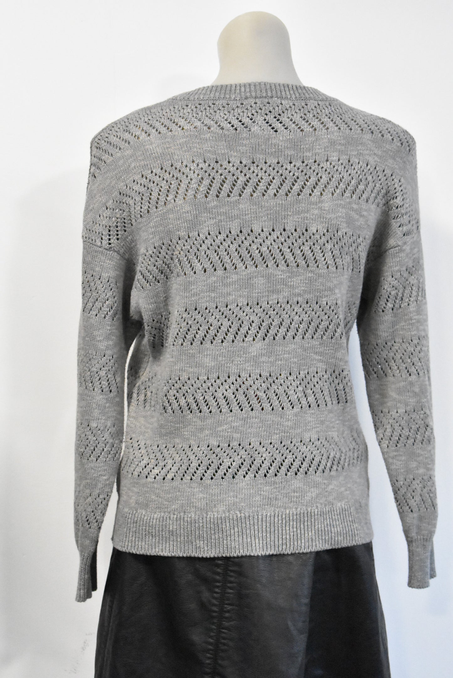 Swanndri grey cotton blend knit jumper, 8