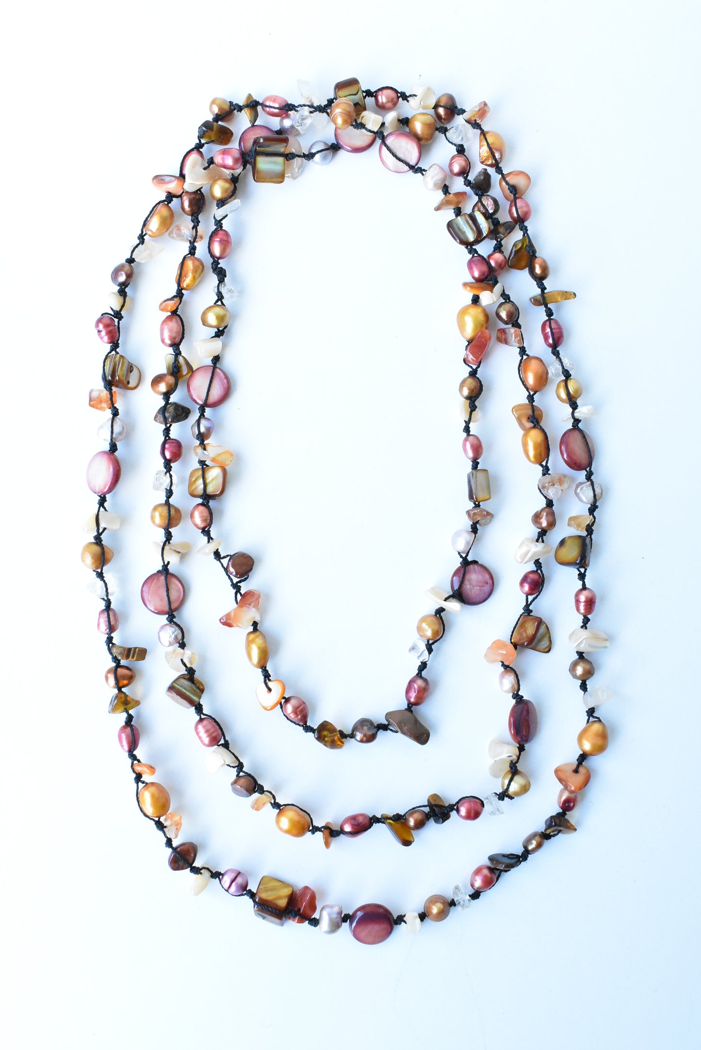 Long, semi-precious stone necklace