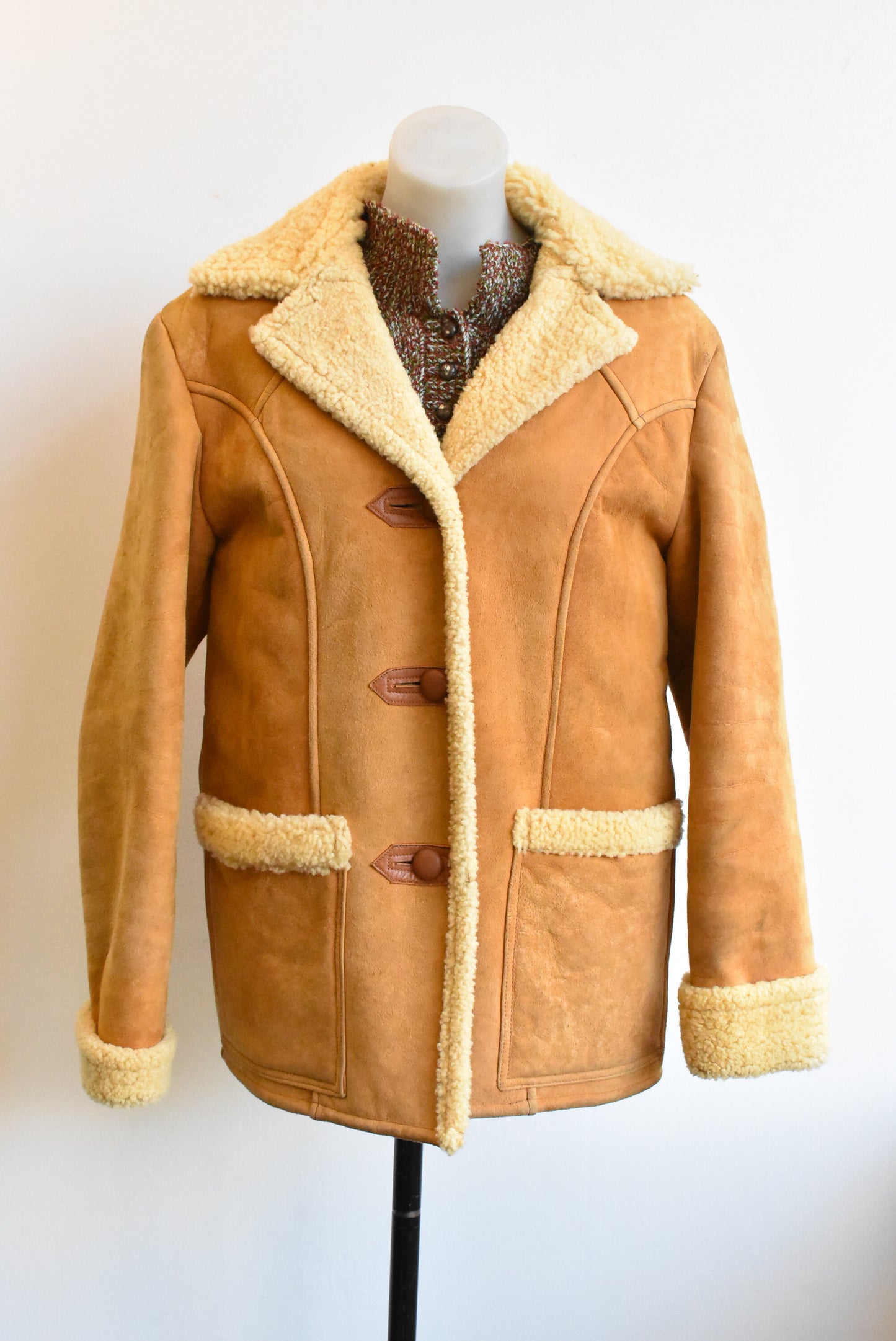Brown suede and wool jacket