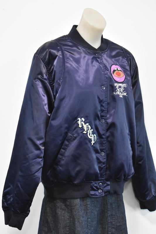Red Hot Chili Peppers official embroidered satin bomber, 2022 Unlimited Love Tour merch, L