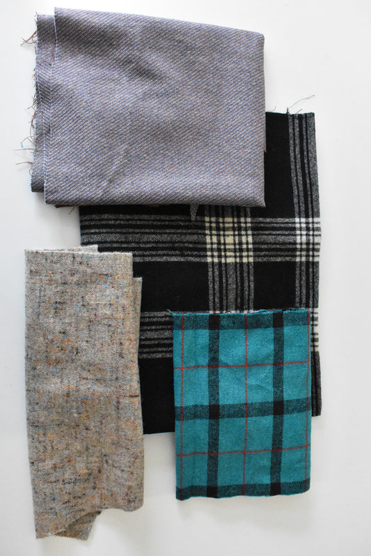 Wool fabric pieces