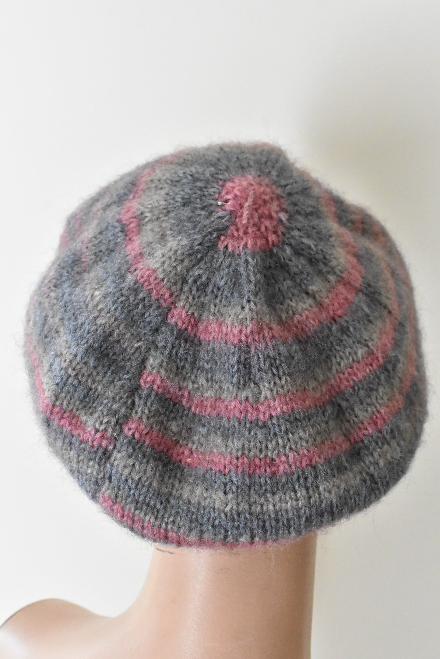 Knitted striped beret