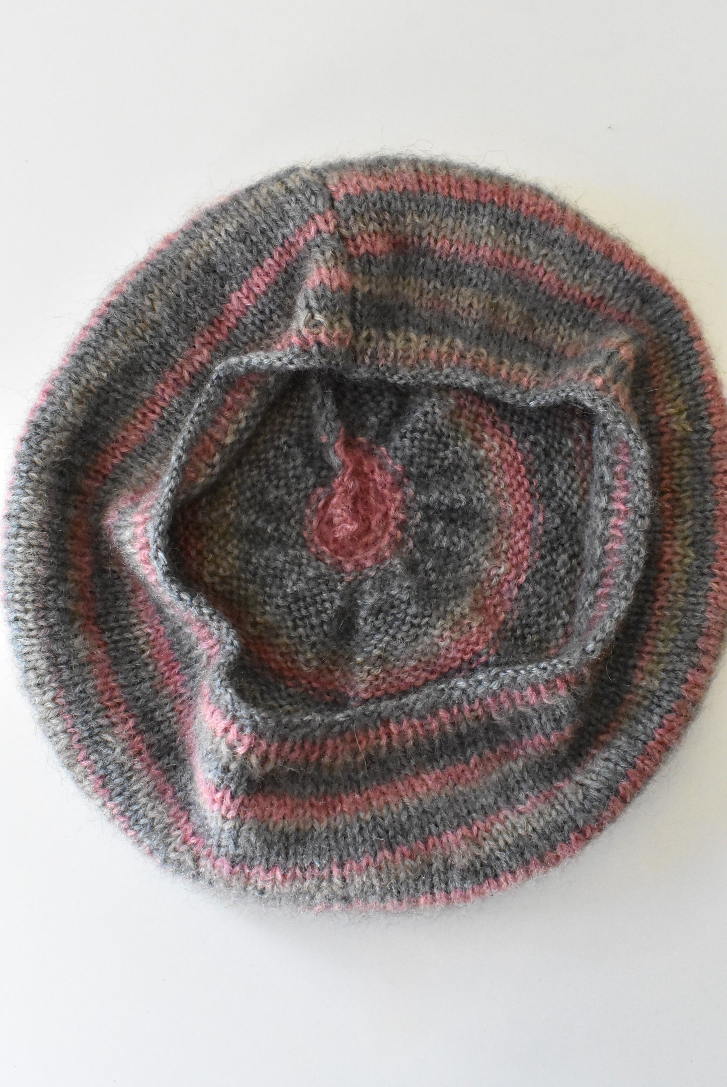 Knitted striped beret