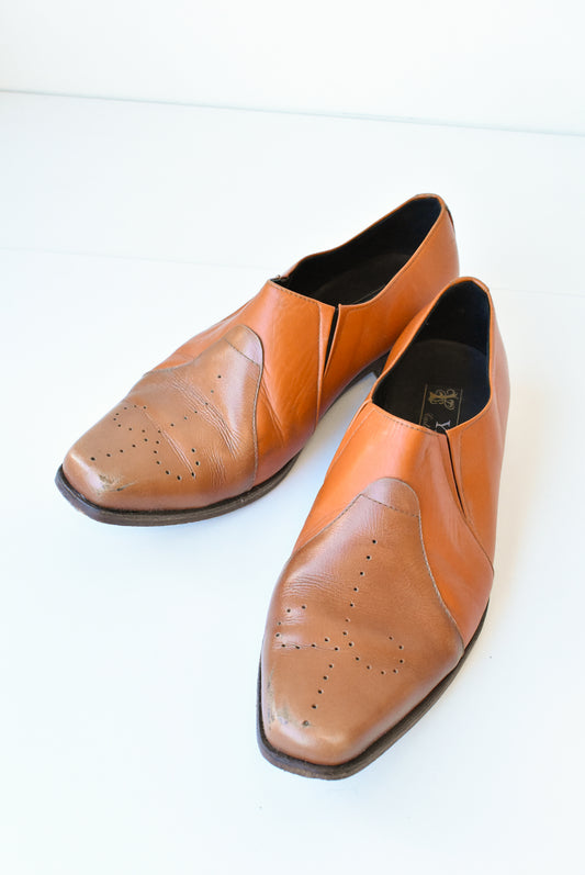 YALY tan leather dress shoes, eu46