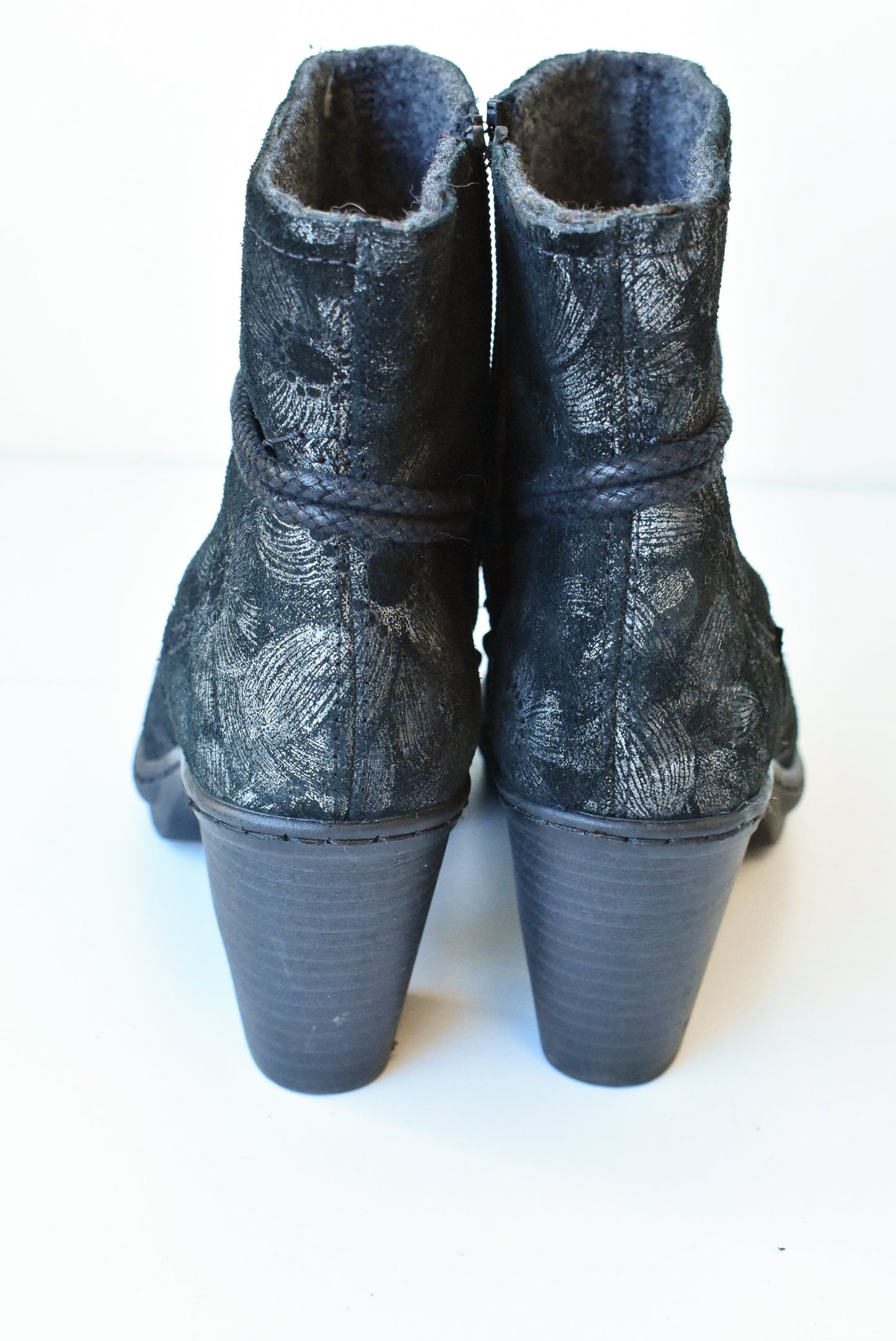 Rieker floral heeled boots, size 37