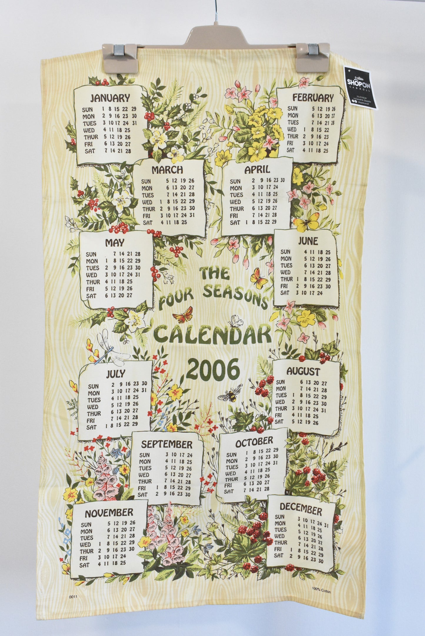 Four Seasons 2006 tea towel calendar