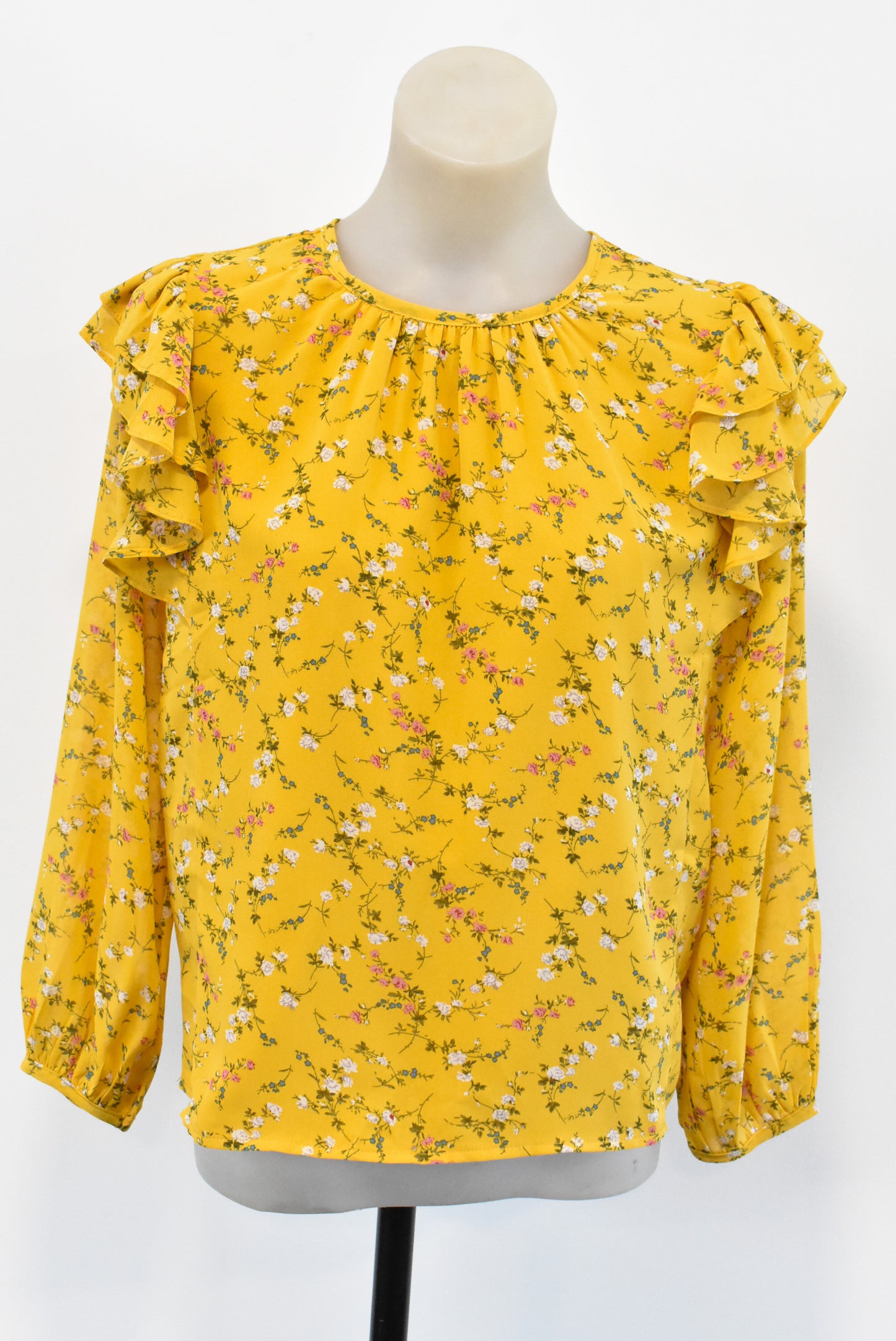 Zym's House floral yellow top, S