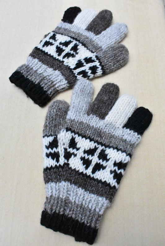Handknit wool gloves